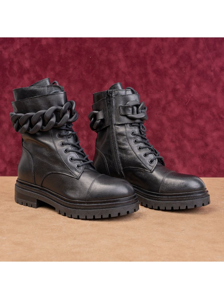 Beautiisoles By Robyn Women Fashion Black Leather Zip Combat Boots 8us Eur 38